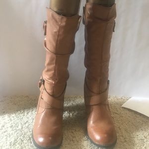 Brown mid-calf boots